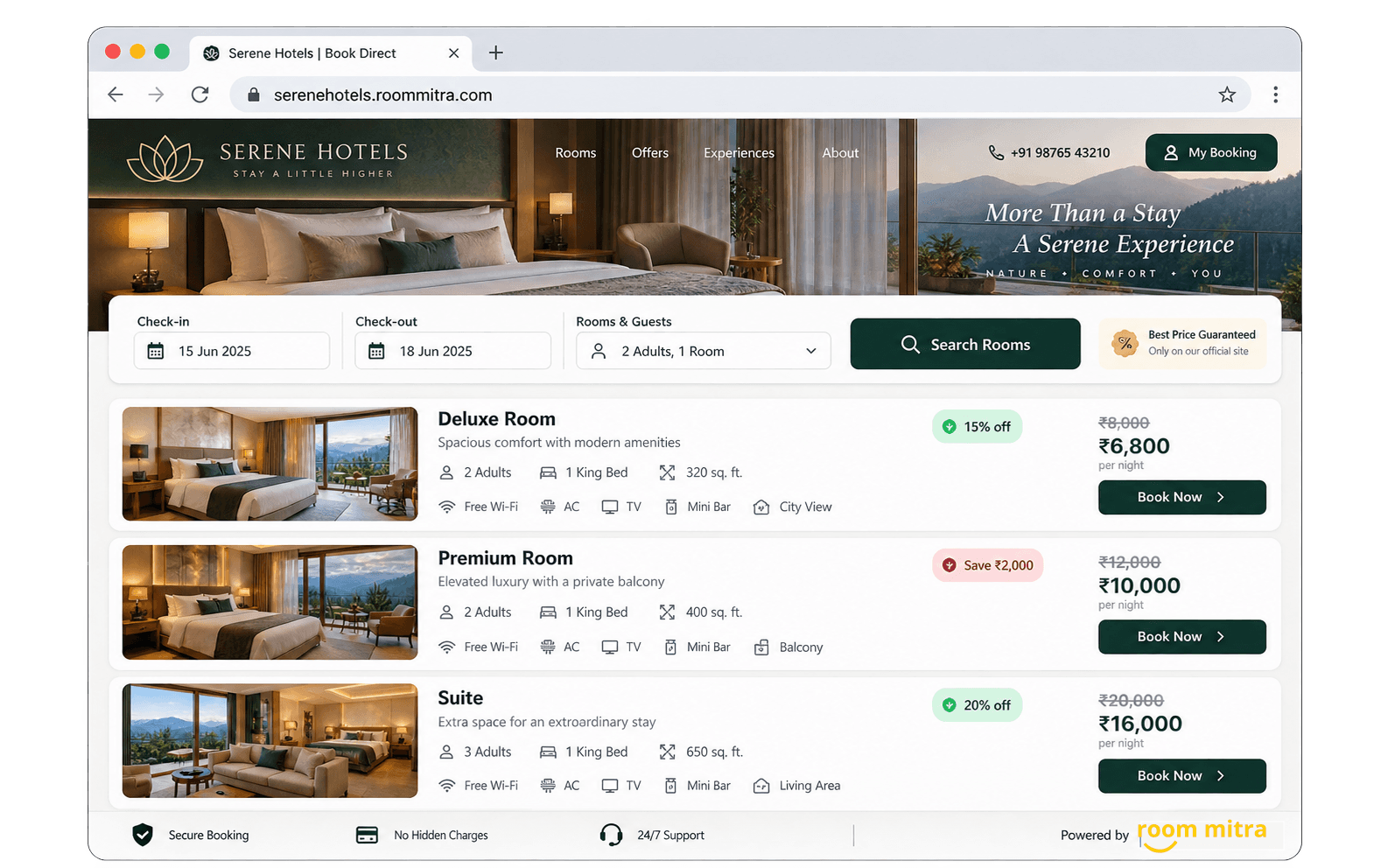 Direct booking engine