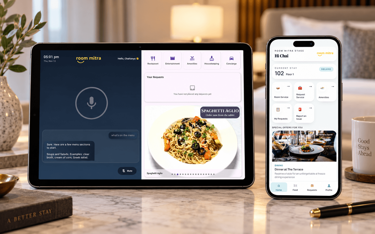 In-room guest tablet
