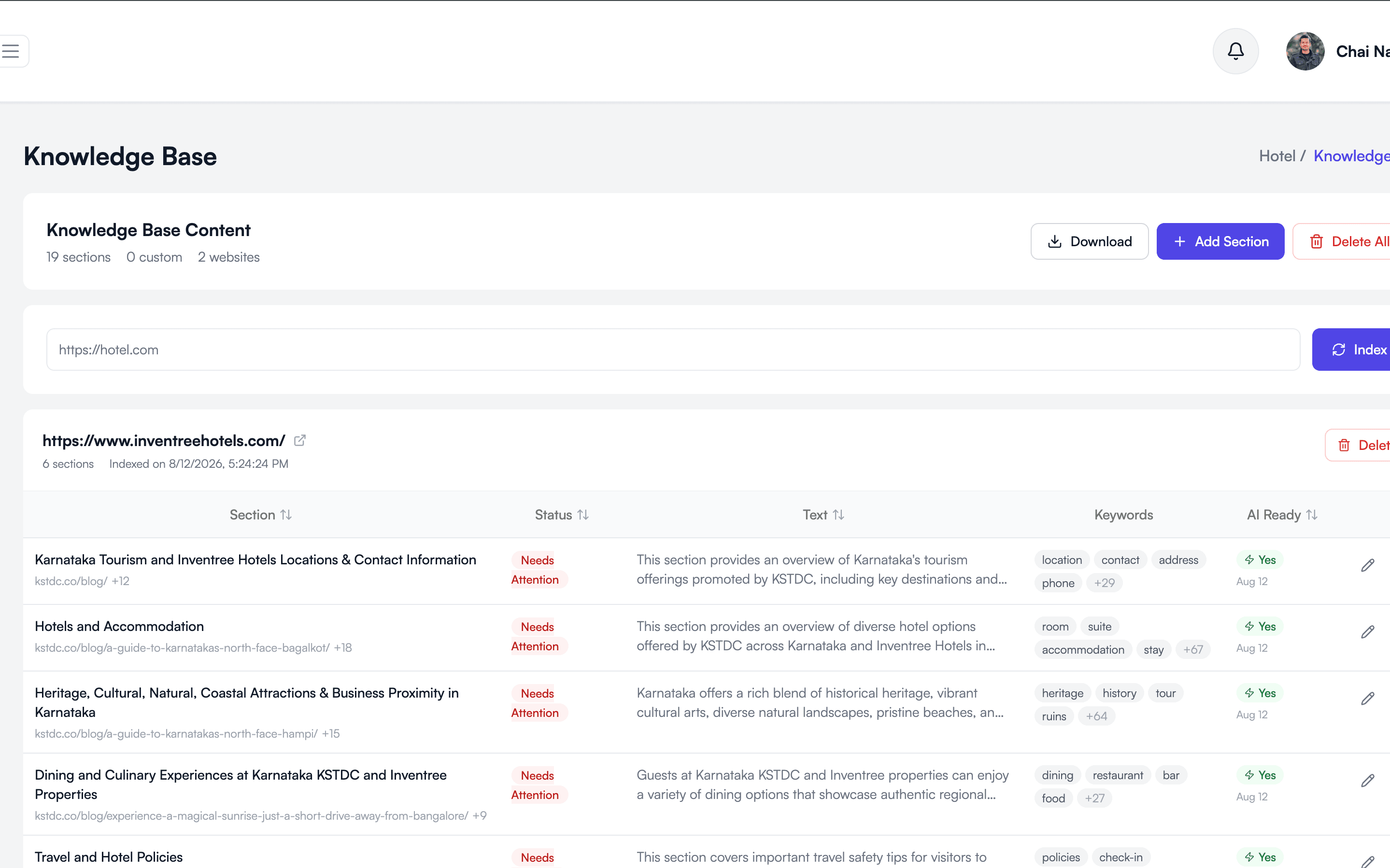 Knowledge base scraping